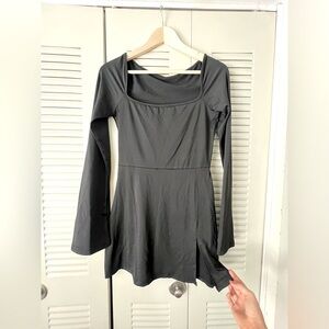Black long sleeve lightweight mini dress